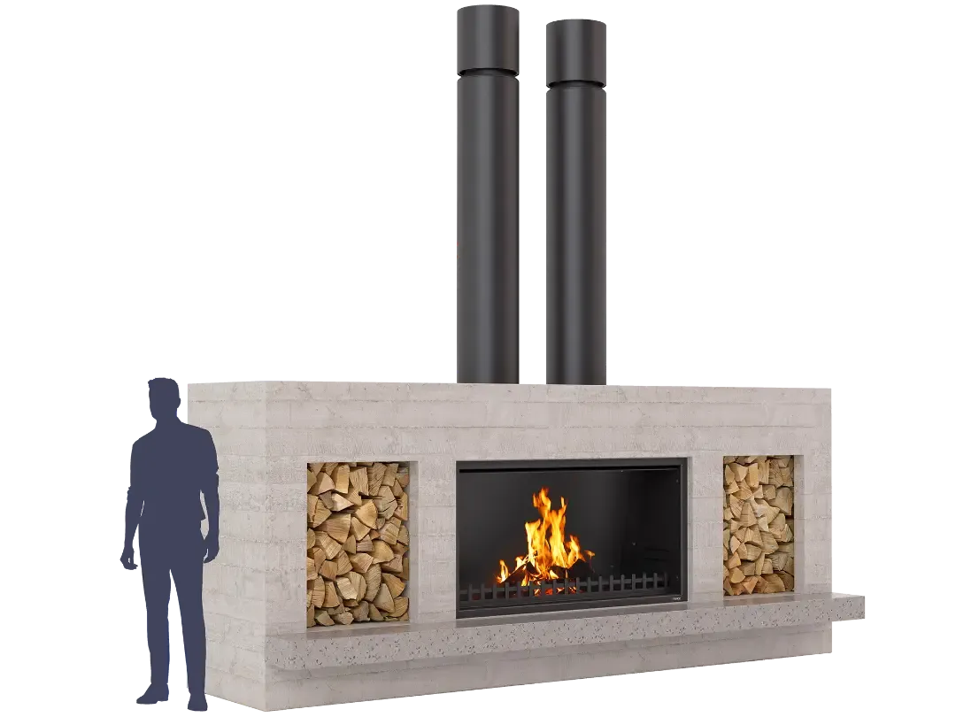 Trendz Outdoors Twin Peak Wood Fireplace