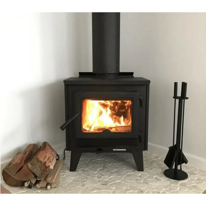 True North TN10 21" Black Vented Wood Burning Stove With Legs, EPA2020 Certified