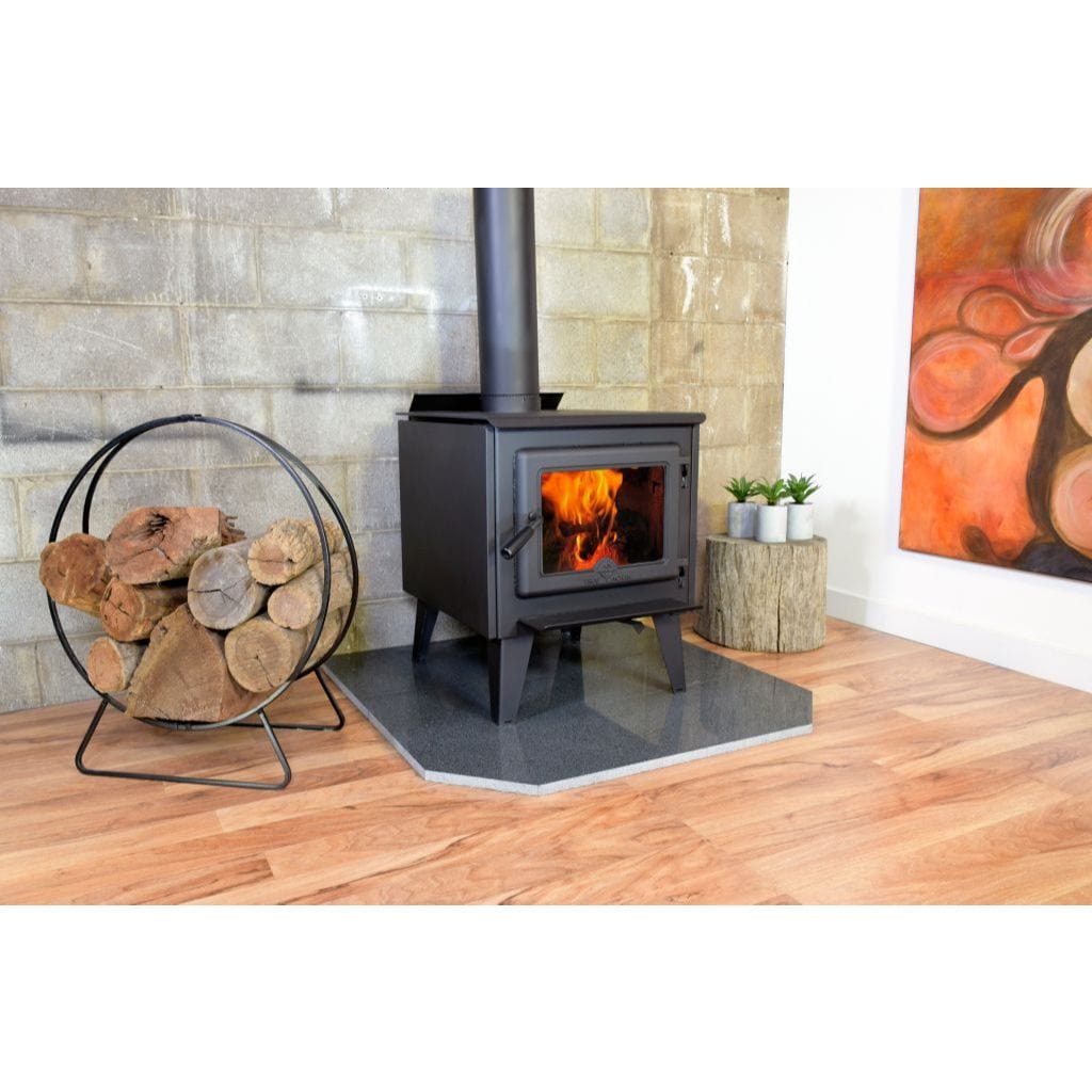 True North TN20 22" Metallic Black Vented Wood Burning Stove With Legs, EPA2020 Certified