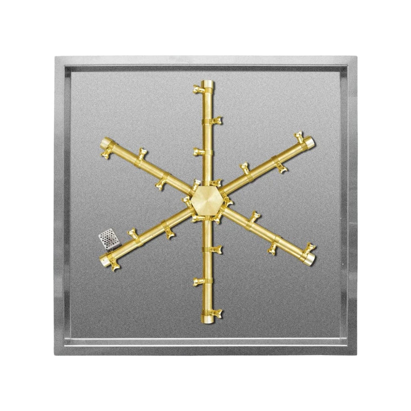 TrueFlame 20" Pro Series Square Drop-In Pan Natural Gas Fire Pit Burner Kit With TPSI Ignition System