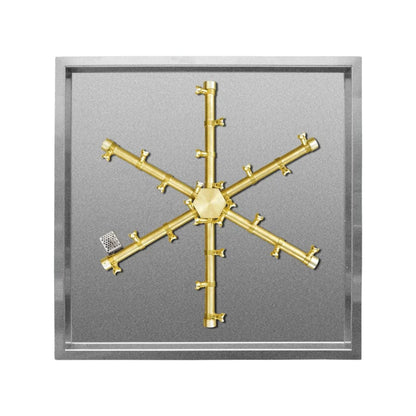 TrueFlame 20" Pro Series Square Drop-In Pan Natural Gas Fire Pit Burner Kit With TPSI Ignition System