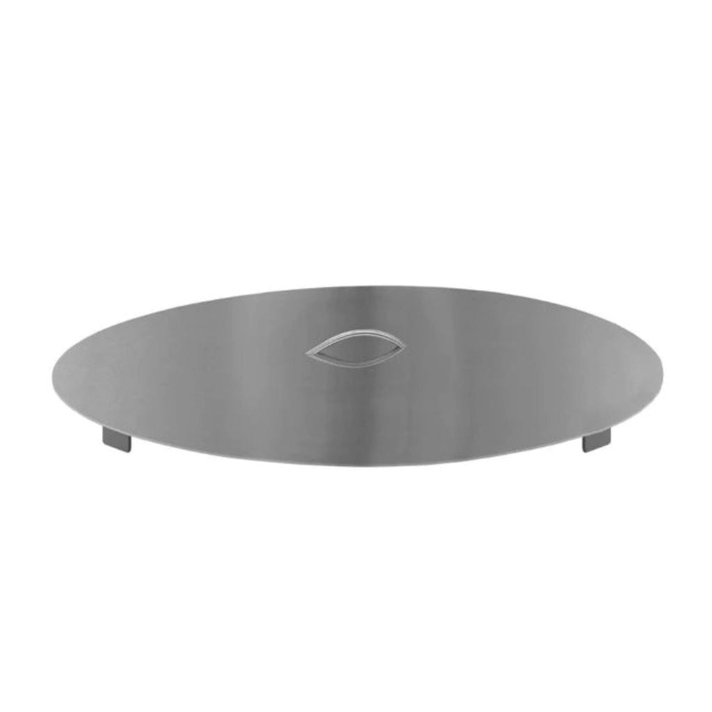 TrueFlame Round Flat Stainless Steel Fire Pit Lid with Handle