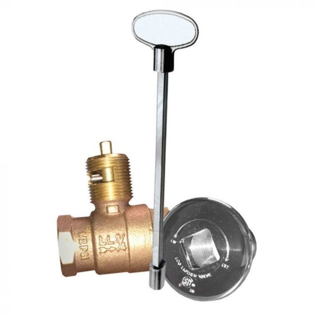 TrueFlame Straight Key Valve with Chrome Cover and 12" Key