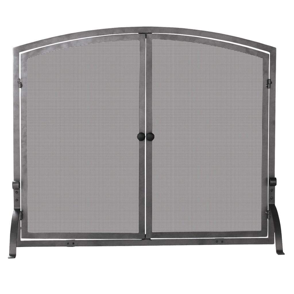 UniFlame 44" S-1142 Large Single Panel Olde World Iron Screen w/ Doors