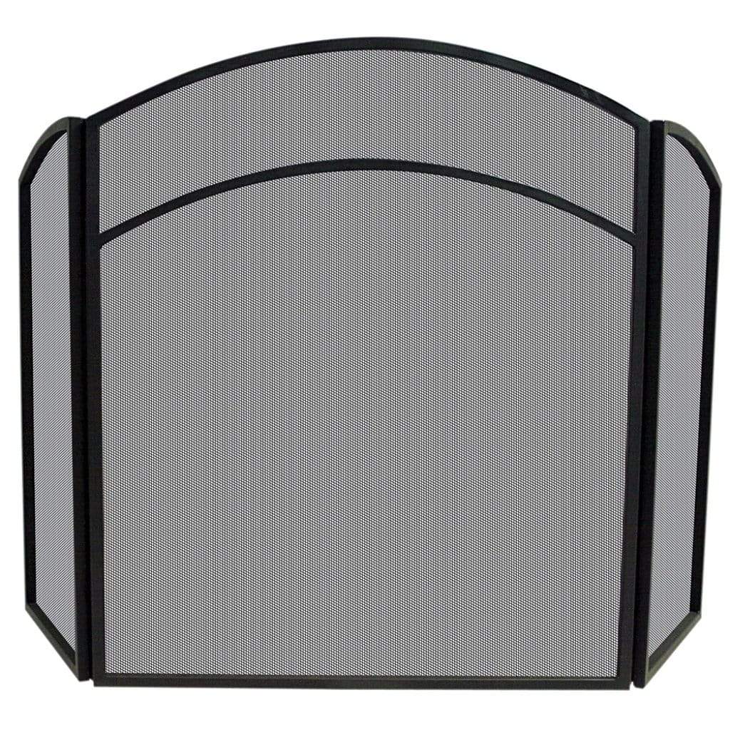 UniFlame 52" S-1060 3 Fold Black Wrought Iron Arch Top Screen