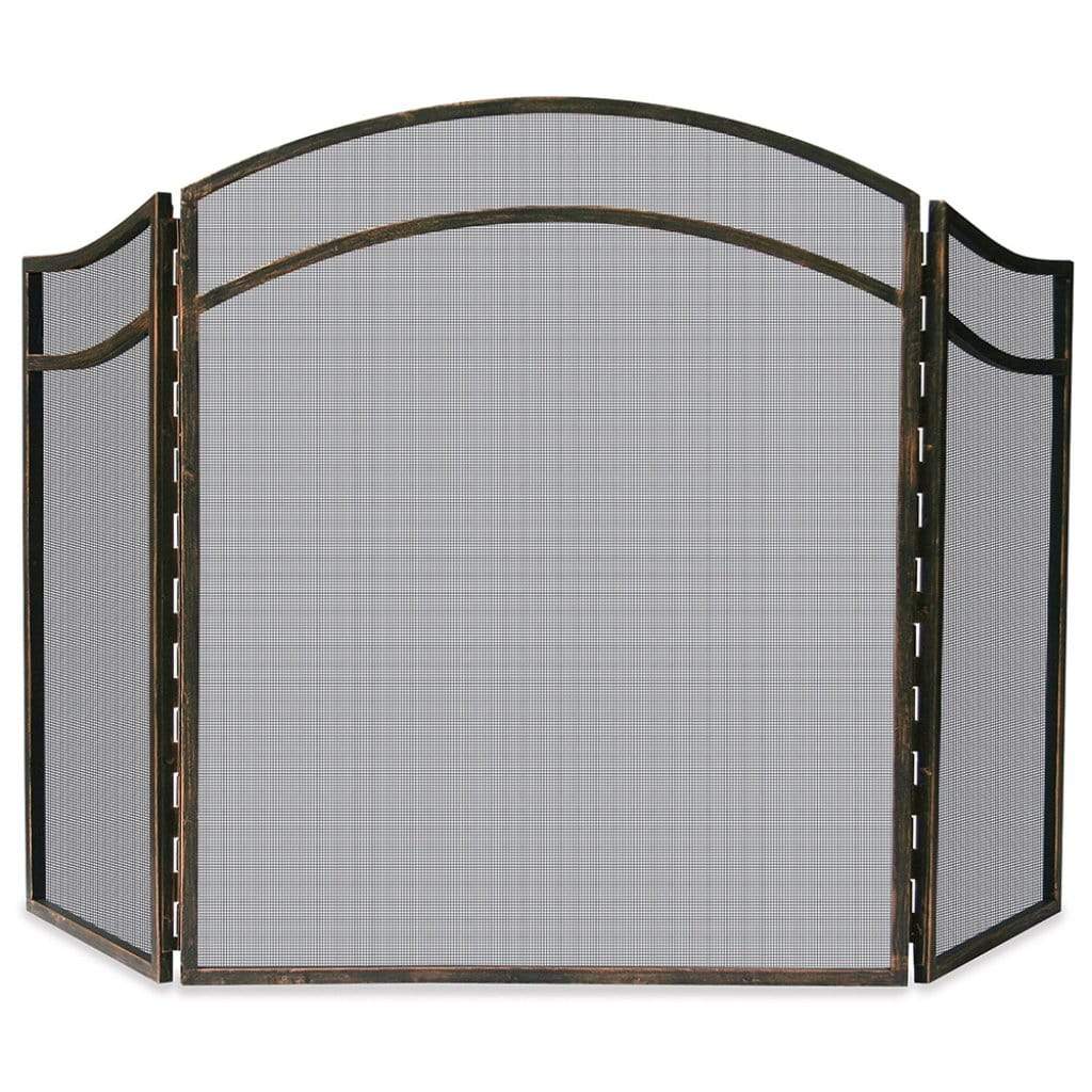 UniFlame 52" S-1692 3 Fold Antique Rust Wrought Iron Arch Top Screen