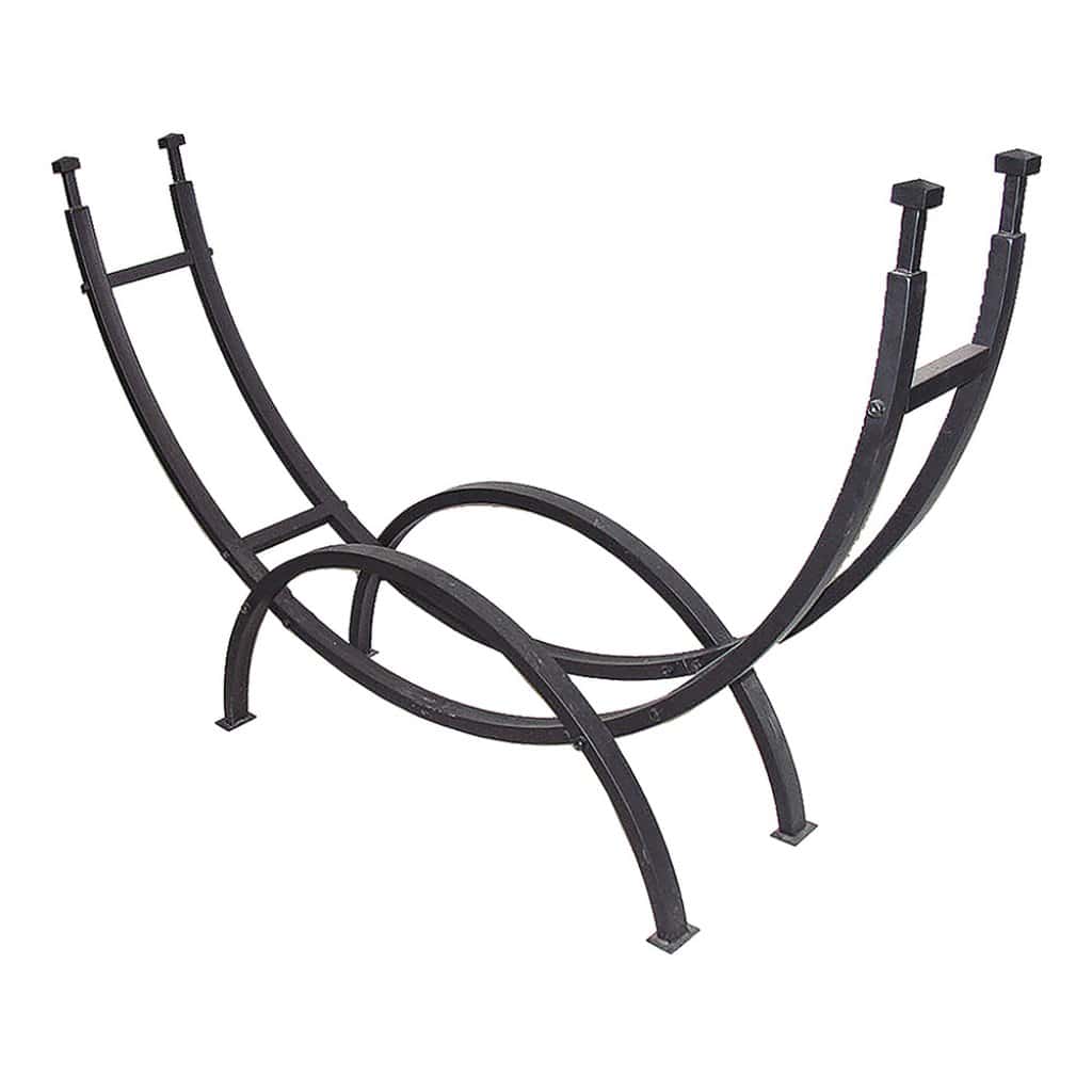 Uniflame 70" W-1859 Black Contemporary Curved Log Rack