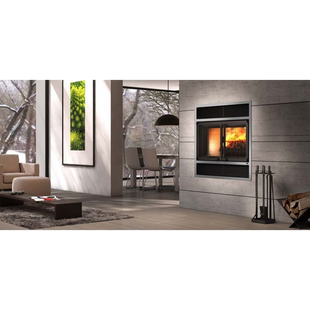 Valcourt 37" Beaumont Folding Door Wood Fireplace including 4 Lengths of 7" X 36" Chimney