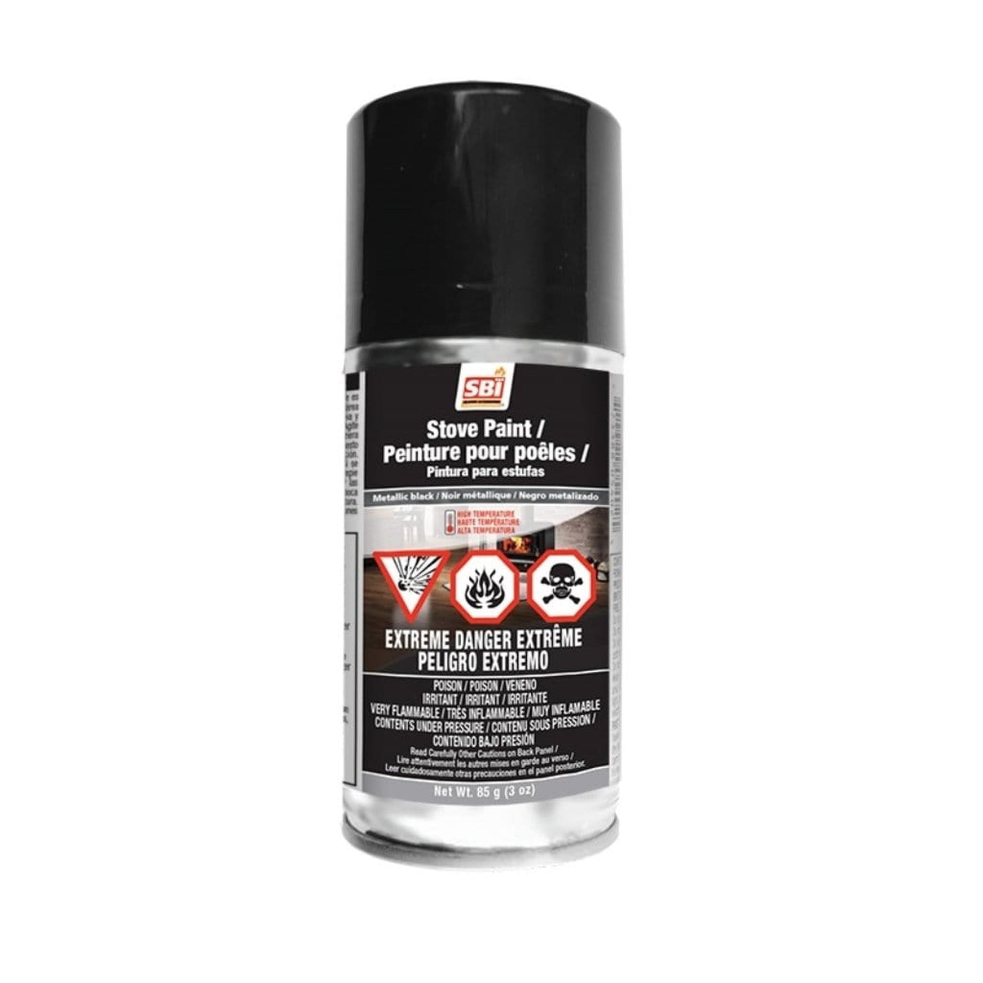Valcourt 3oz Metallic Black Aerosol Stove Paint