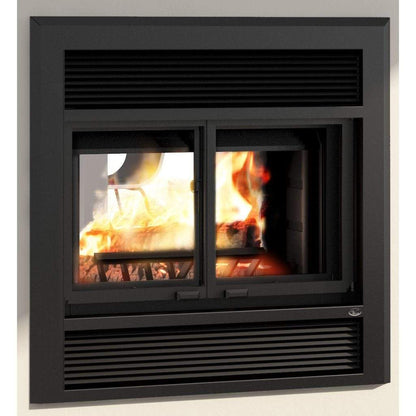 Valcourt Black Large Overlap Faceplate for Westmount See-Through Wood Fireplace