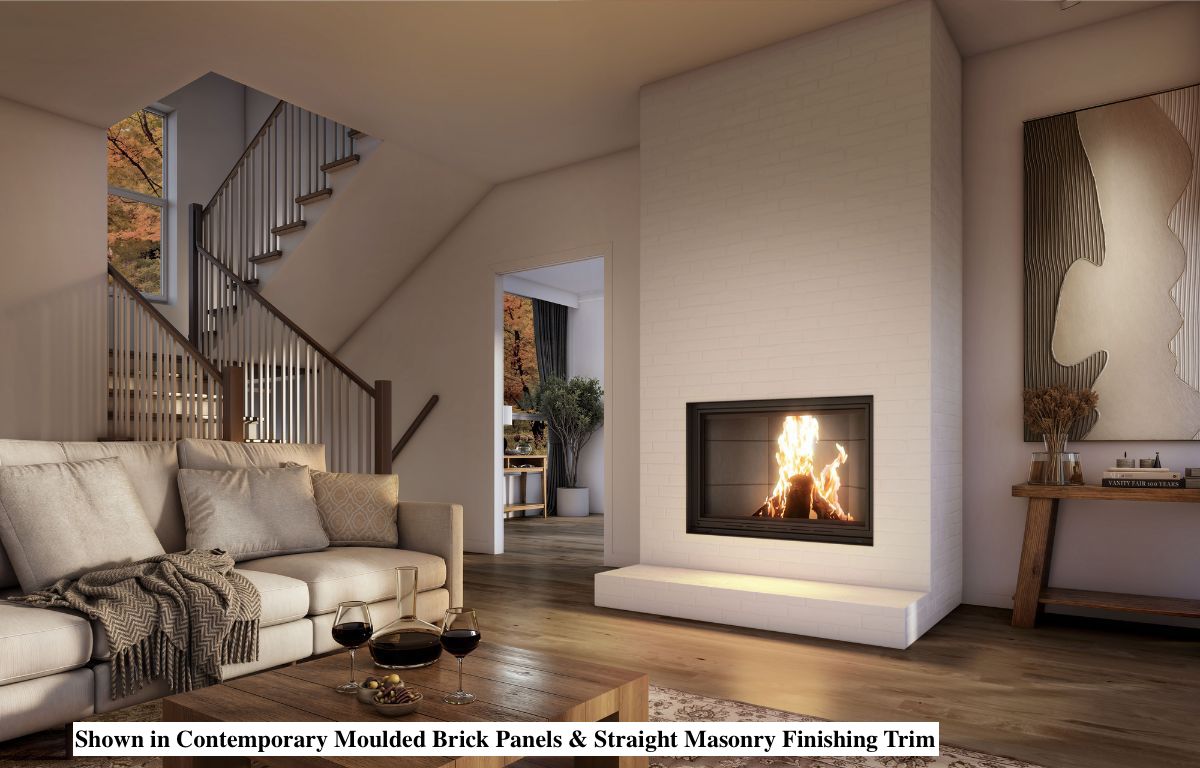 Valcourt Black Straight Masonry Trim Kit for Frontenac Decorative Wood Fireplace