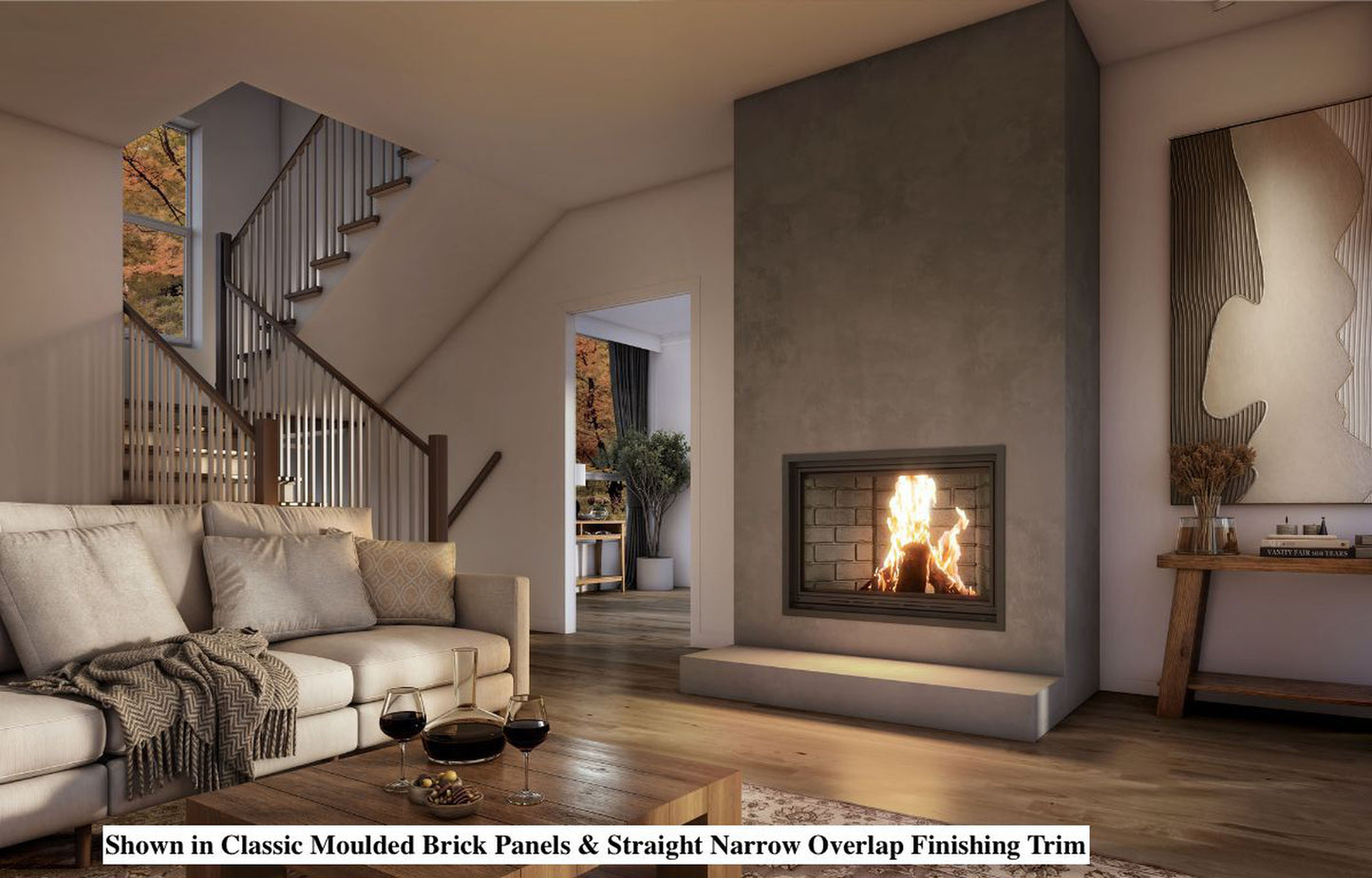 Valcourt Black Straight Narrow Overlap Trim Kit for Frontenac Decorative Wood Fireplace