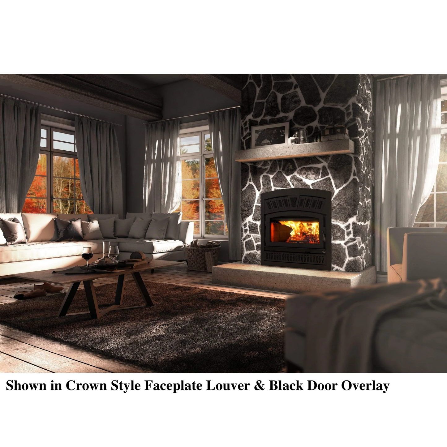Valcourt Crown Style Faceplate Louver for Lafayette II Wood Fireplace