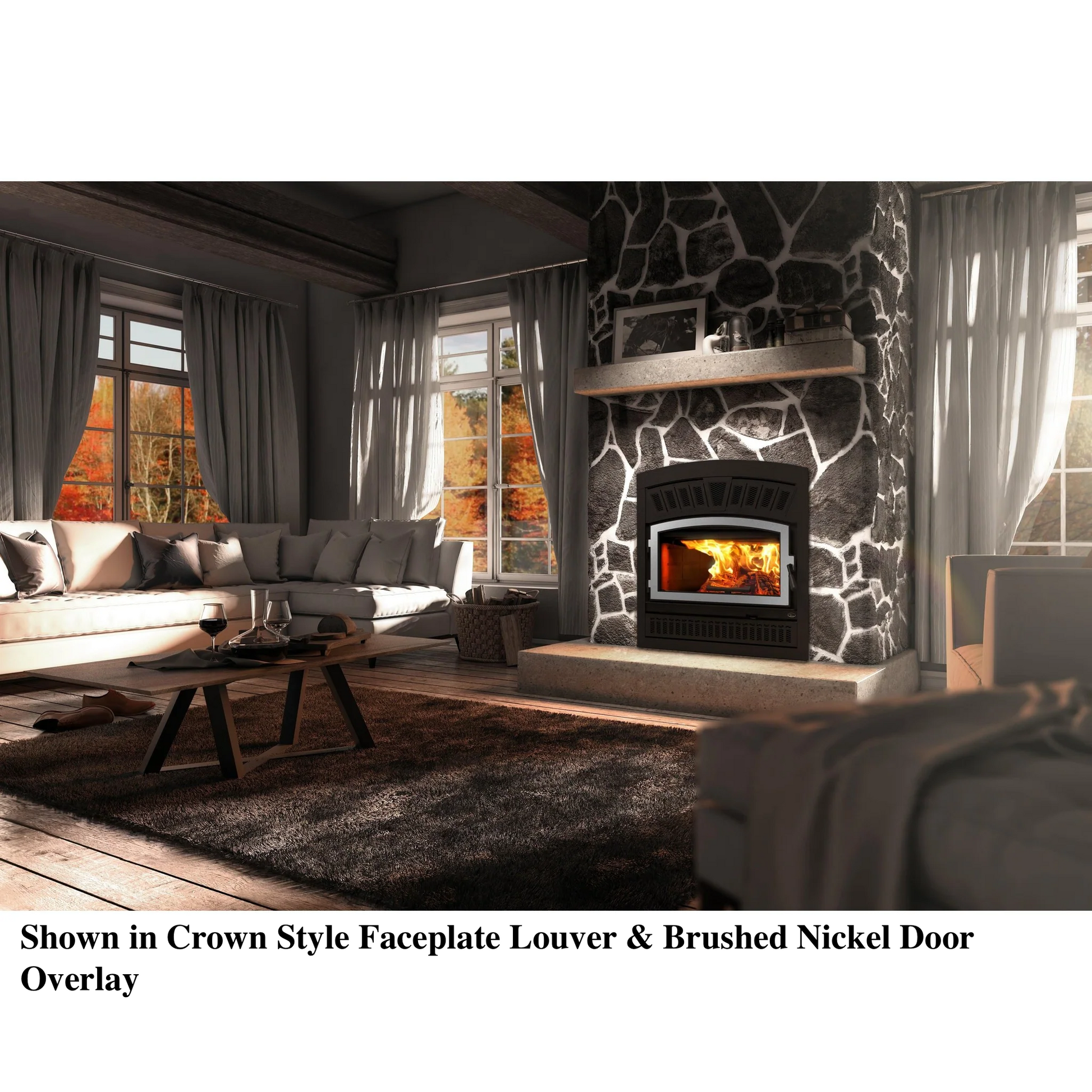 Valcourt Crown Style Faceplate Louver for Lafayette II Wood Fireplace