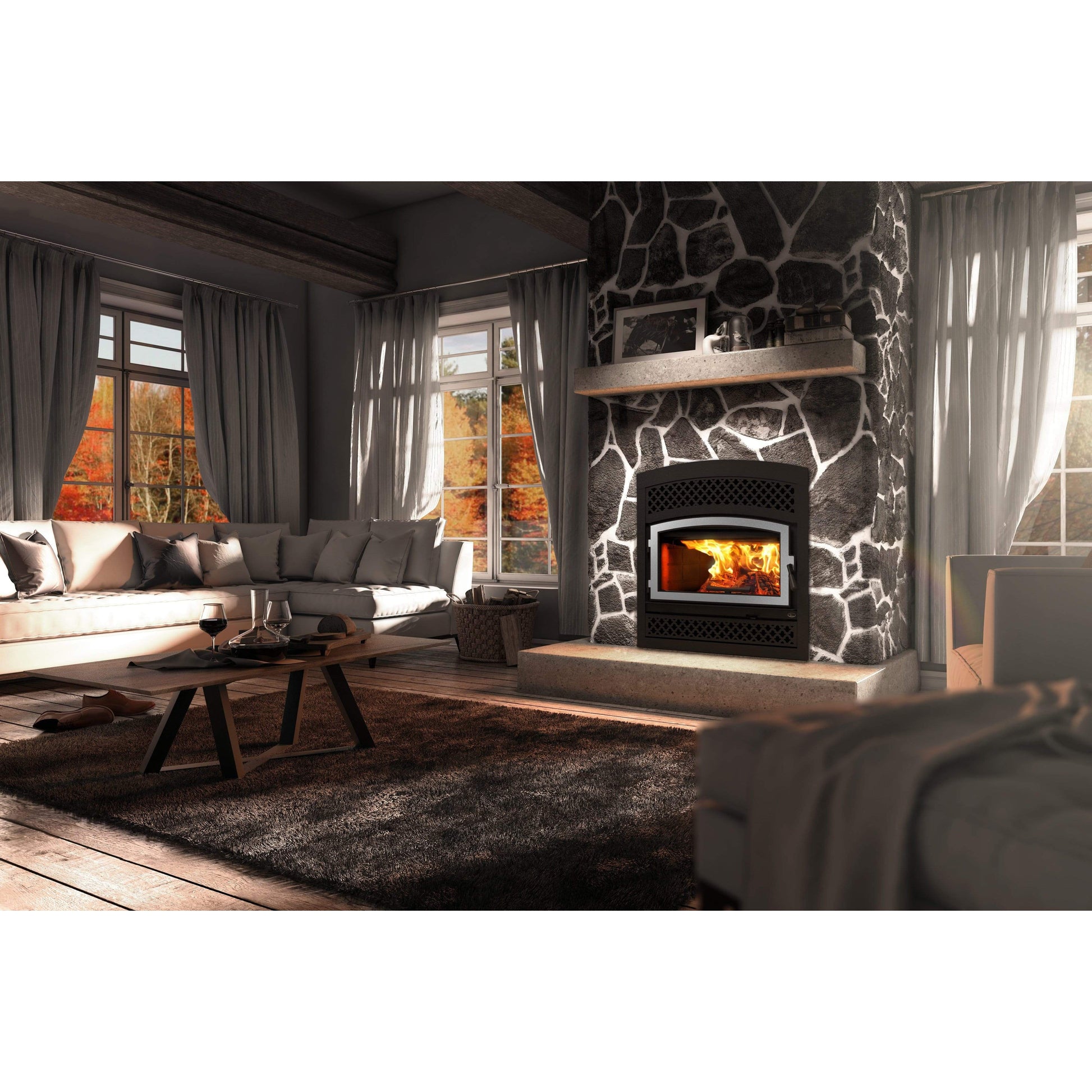 Valcourt Lafayette II High-Efficiency Controlled Combustion Fireplace (including 4 Lengths of 6" X 36" Chimney)