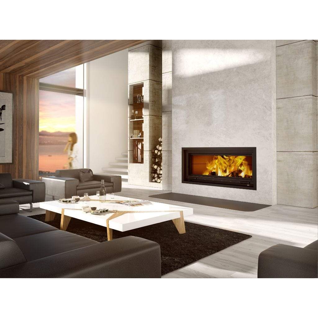 Valcourt Saint-Laurent Decorative Linear Wood Fireplace (including 4 Lengths of 8" X 36" Chimney)