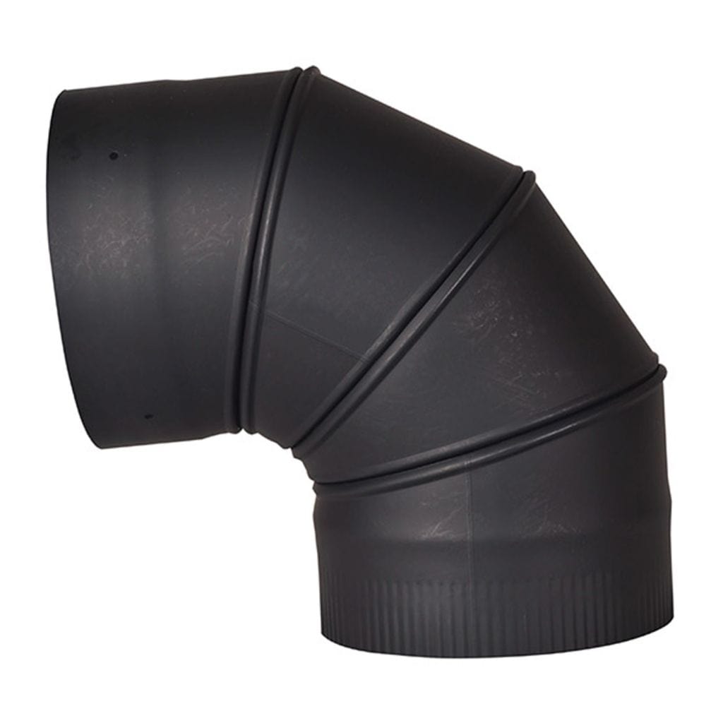 Ventis 6" 45/90-Degree Adjustable Elbow (Single-Wall Black Stove Pipe)