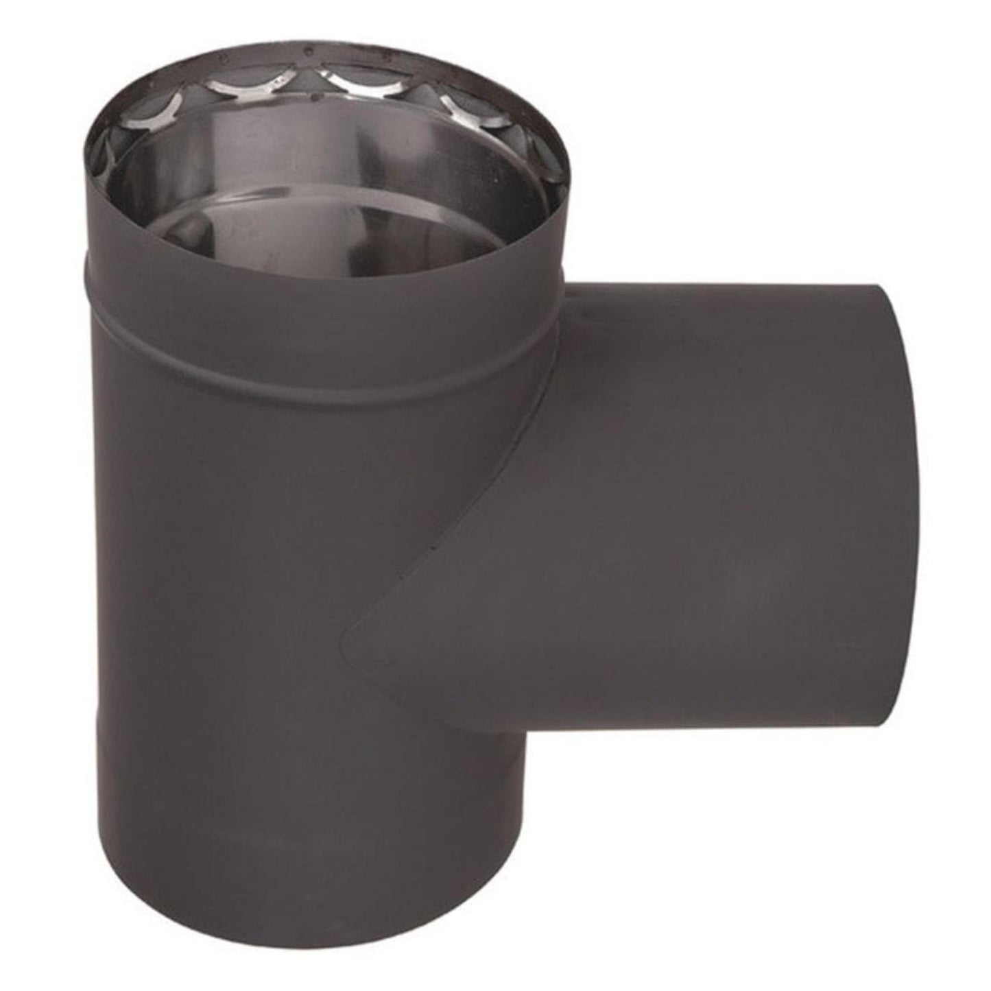 Ventis 6" Black Tee with Cap (Double-Wall Black Stove Pipe)