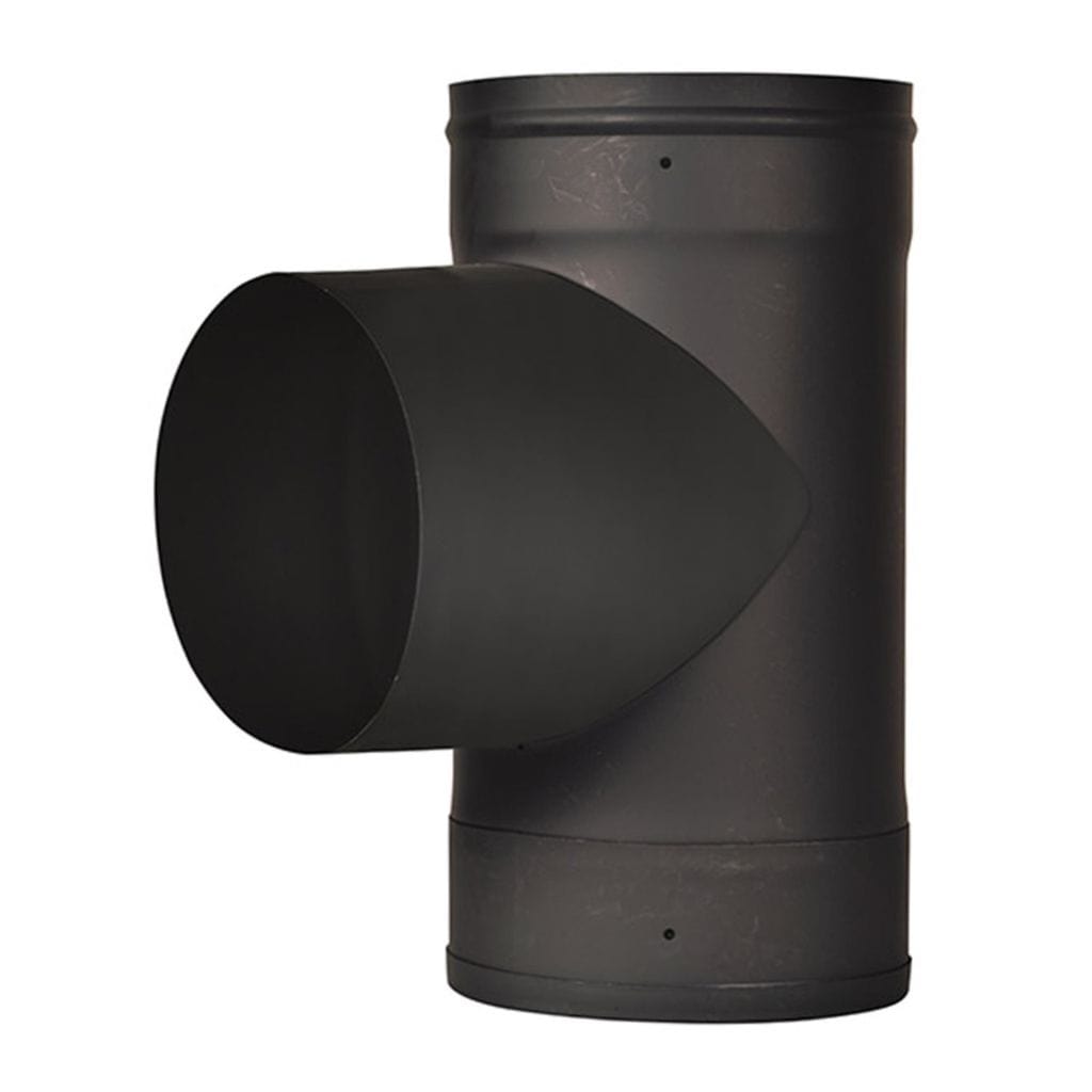 Ventis 6" Tee with Fixed Snout (Single-Wall Black Stove Pipe)
