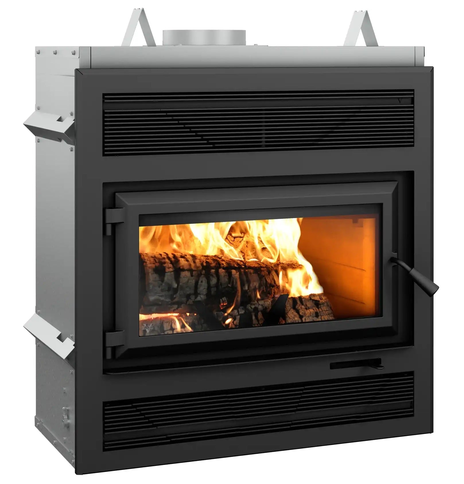 Ventis HE250R 37" Large Size Black High-Efficiency Direct Vent Wood Burning Fireplace, EPA2020 Certified