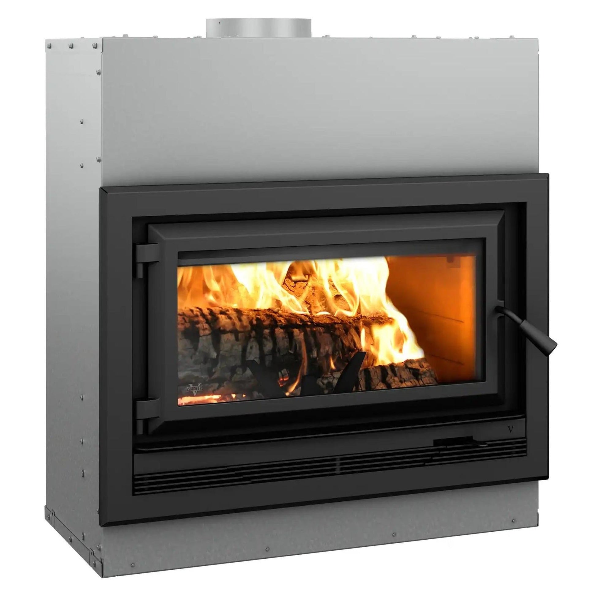 Ventis HE275CF 37" Black High-Efficiency Direct Vent Large Wood Burning Fireplace, EPA2020 Certified