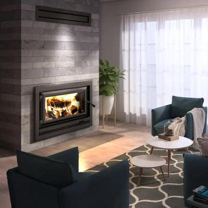 Ventis HE275CF 37" Black High-Efficiency Direct Vent Large Wood Burning Fireplace, EPA2020 Certified