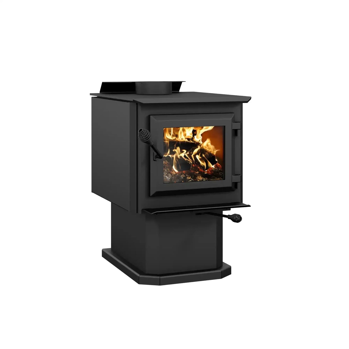 Ventis HES140 N 20" Black Wood Burning Small Stove With Pedestal, EPA2020 Certified