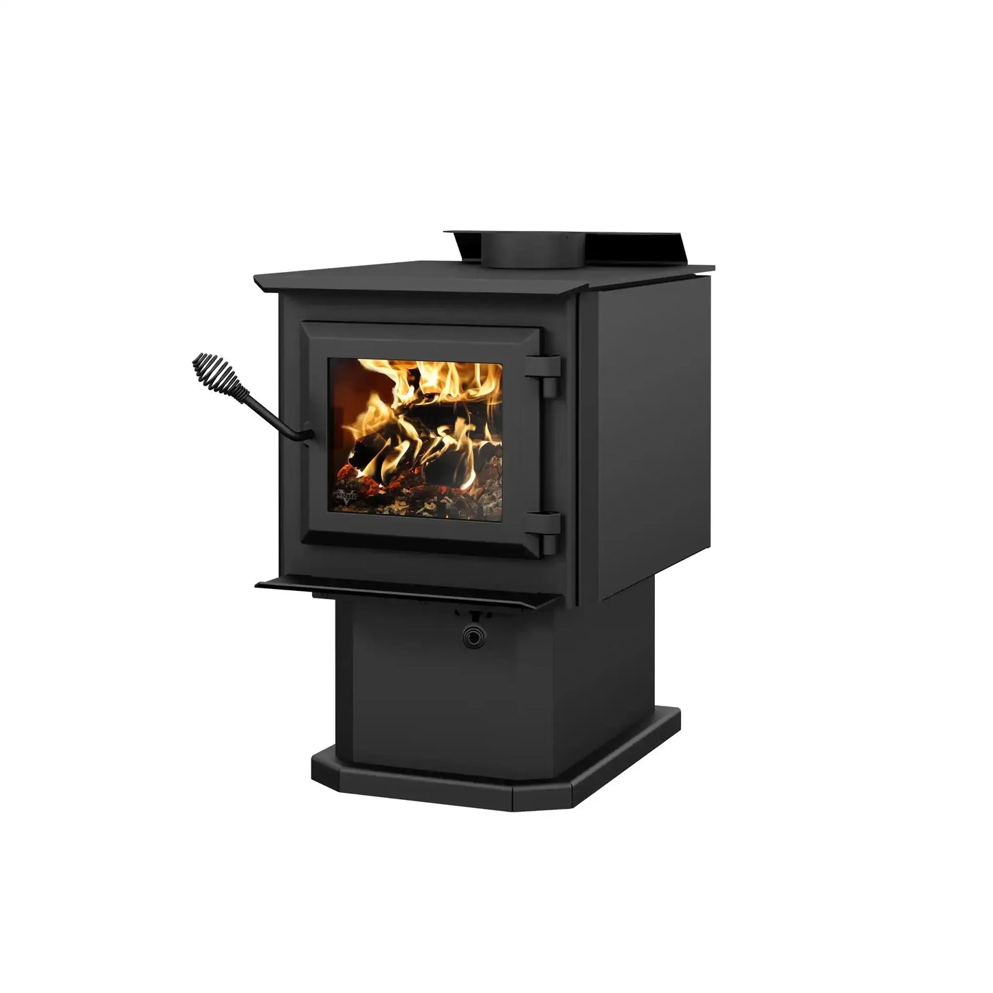 Ventis HES140 N 20" Black Wood Burning Small Stove With Pedestal, EPA2020 Certified