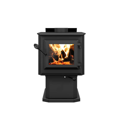 Ventis HES140 N 20" Black Wood Burning Small Stove With Pedestal, EPA2020 Certified