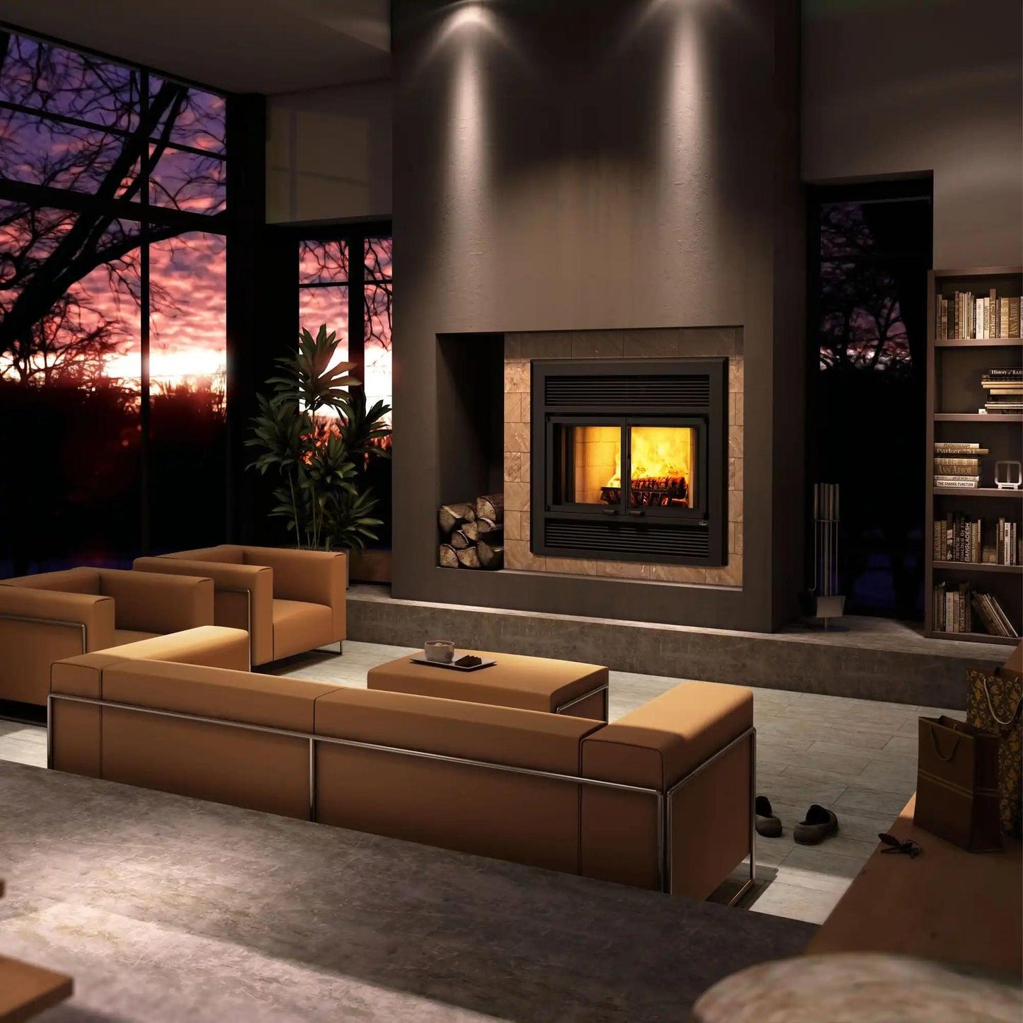 Ventis ME150 40" Black Direct Vent Wood Burning Fireplace