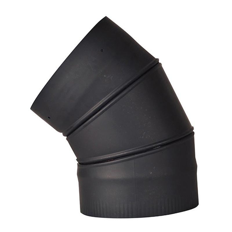 Ventis Single-Wall 8" Black 45-Degree Fixed Elbow (VSB0845F)