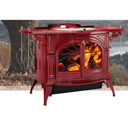 Vermont Castings Defiant 32" Bordeaux Wood Burning Stove With Traditional Doors