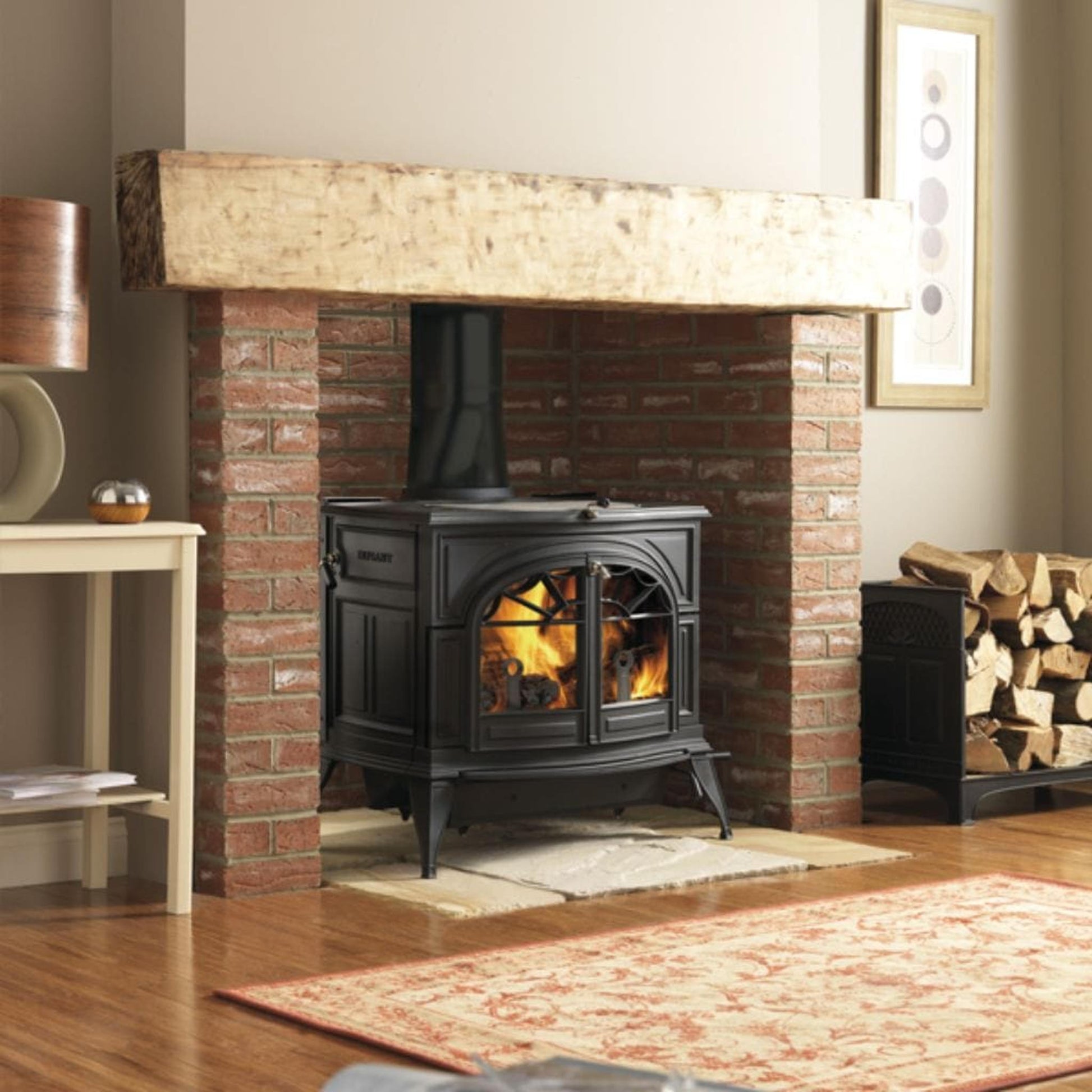 Vermont Castings Defiant 32" Classic Black Wood Burning Stove With Transition Doors