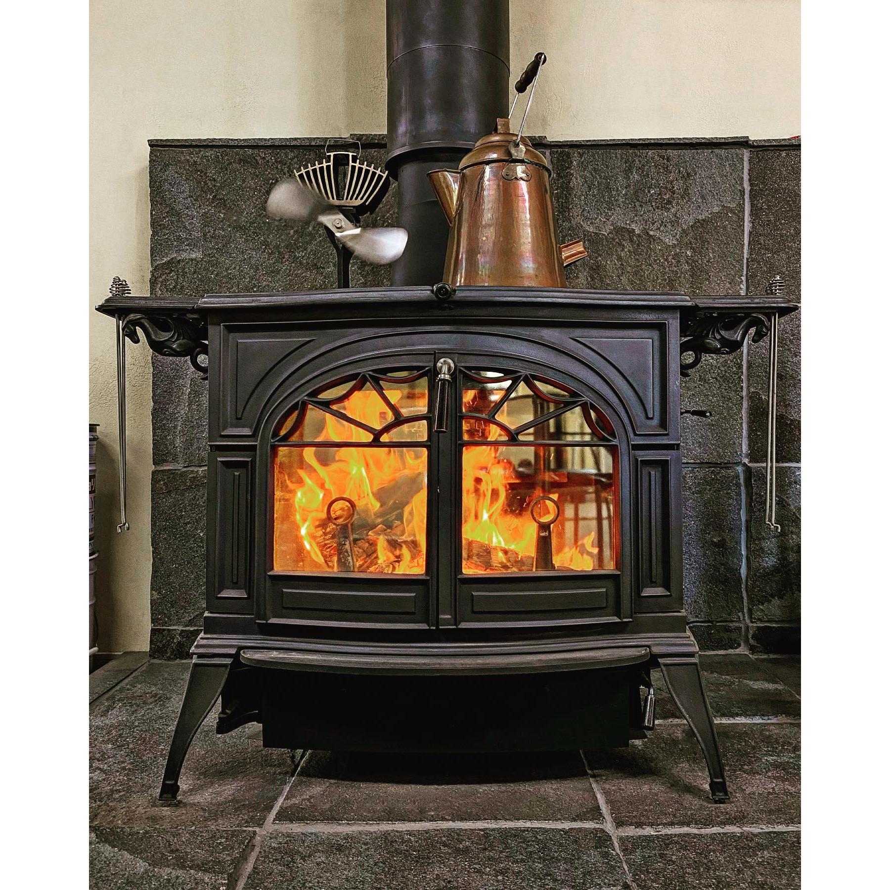 Vermont Castings Defiant 32" Classic Black Wood Burning Stove With Transition Doors