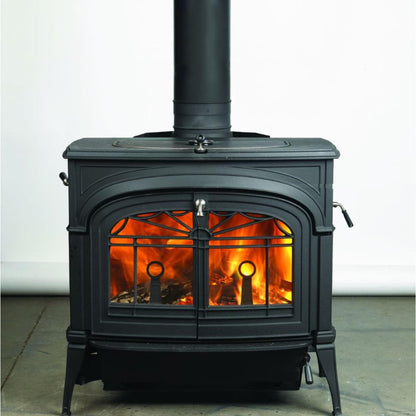 Vermont Castings Encore 27" Classic Black Wood Burning Stove With Transition Doors