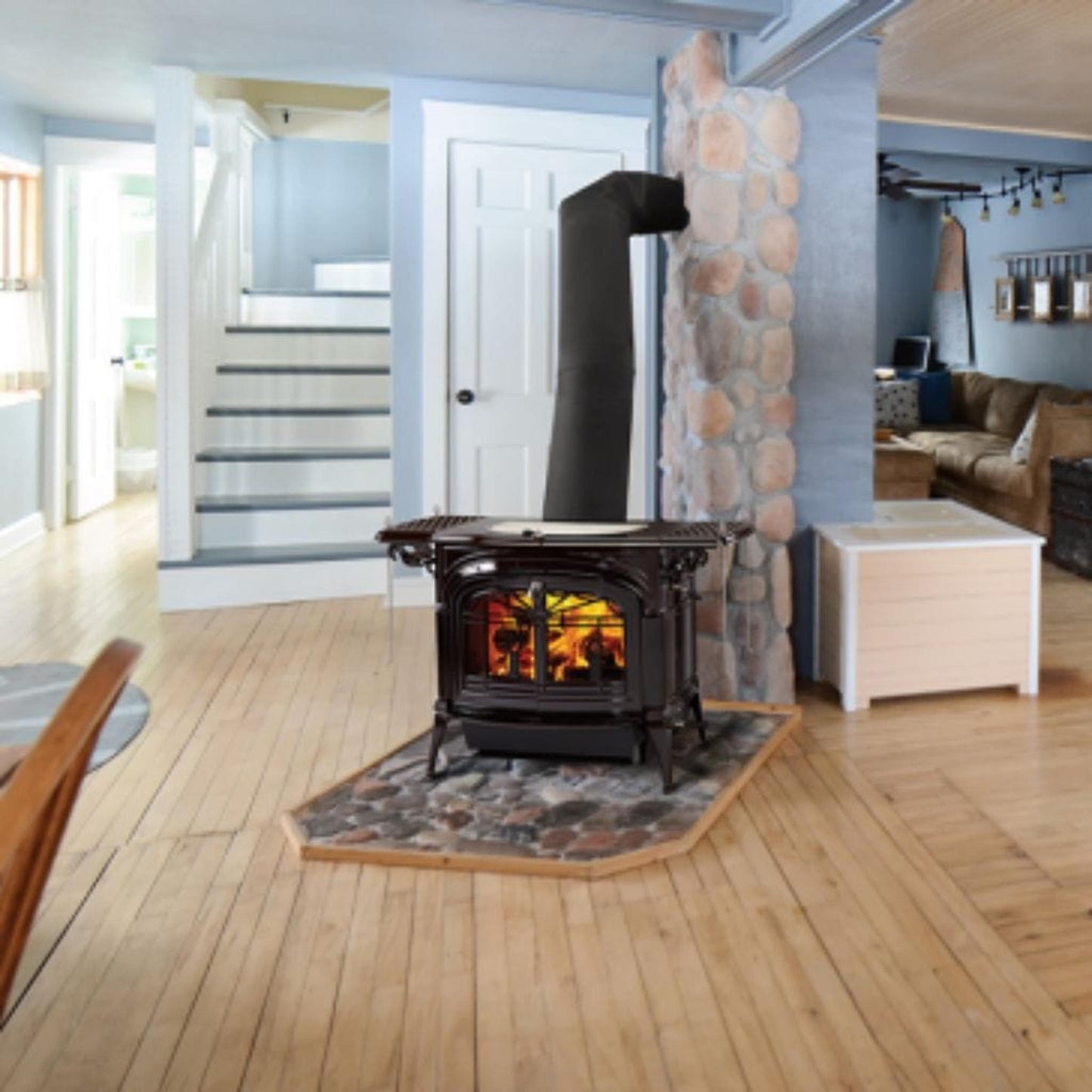 Vermont Castings Encore 27" Majolica Brown Wood Burning Stove With Traditional Doors