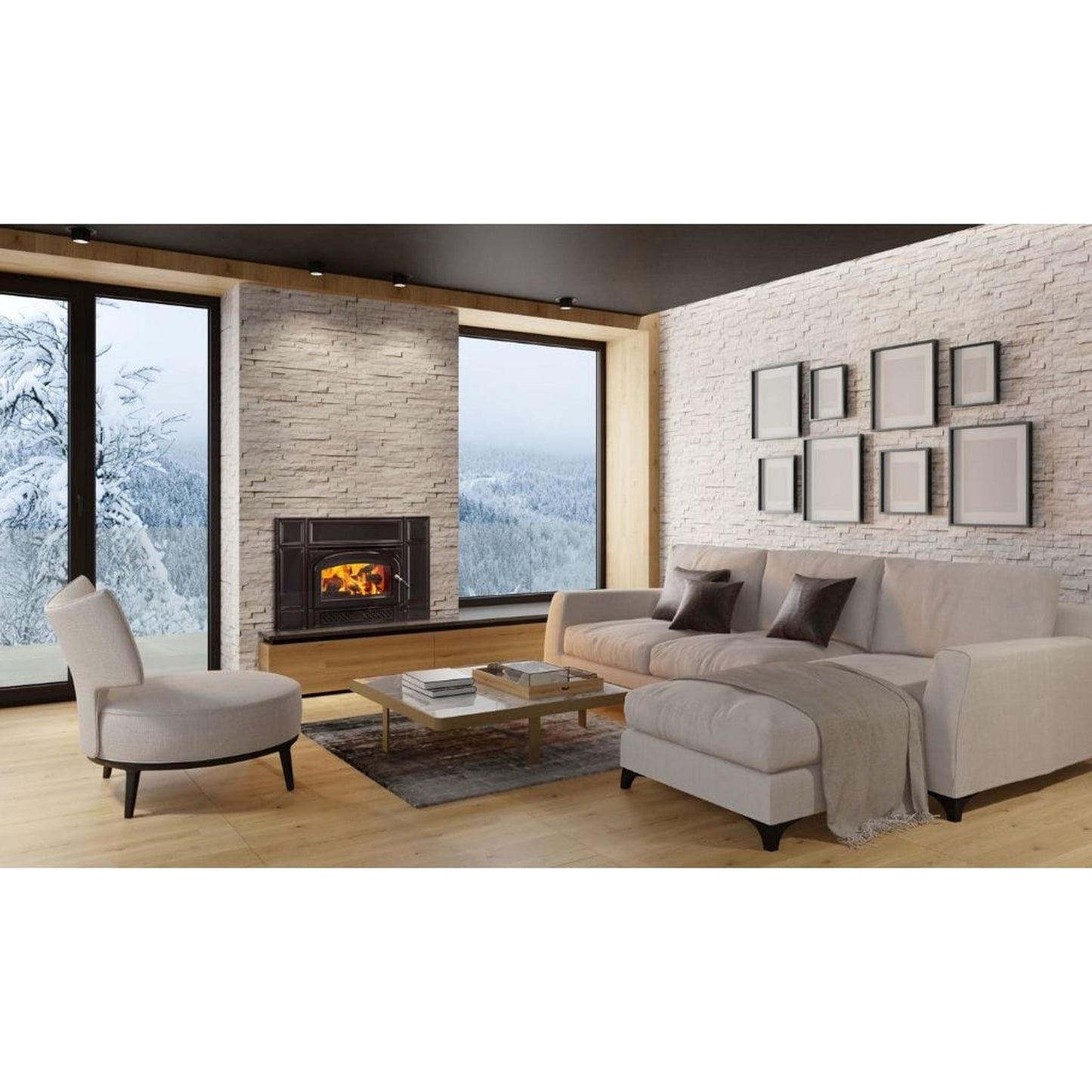 Vermont Castings Gifford 27" Majolica Brown Wood Burning Fireplace Insert