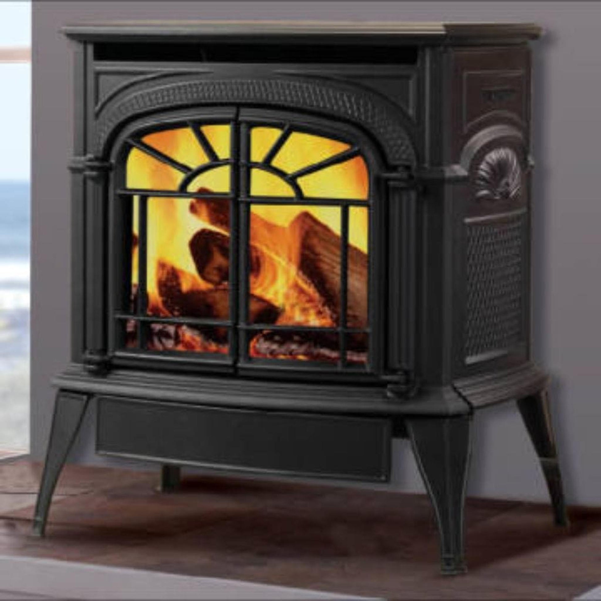 Vermont Castings Intrepid 21" Bordeaux Enamel Direct Vent Propane Gas Stove With IntelliFire Touch Ignition System