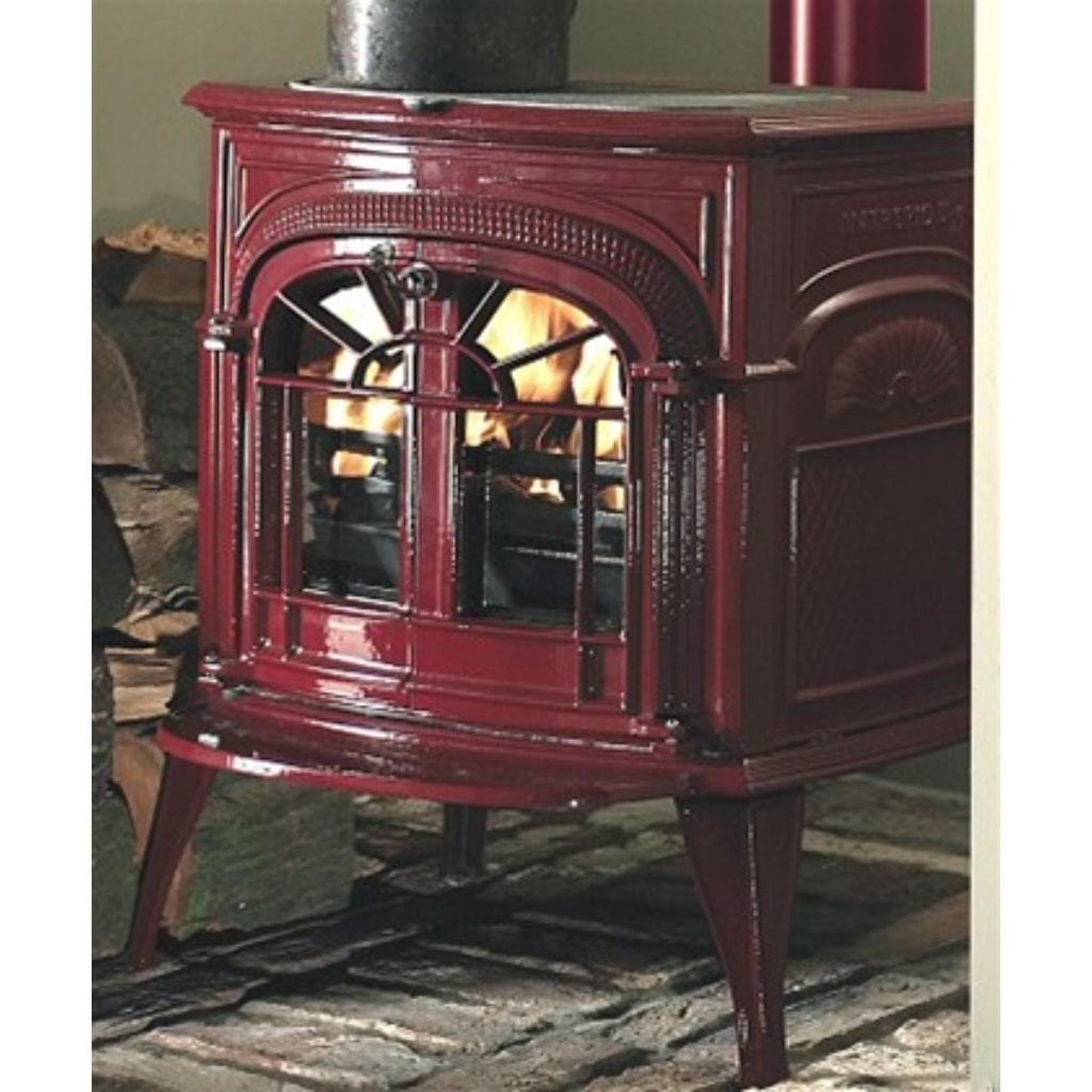 Vermont Castings Intrepid FlexBurn 22" Bordeaux Wood Burning Stove With Traditional Doors