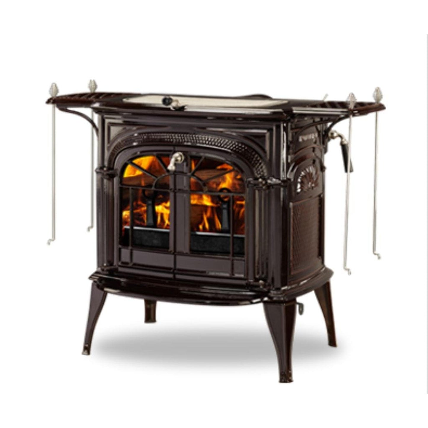 Vermont Castings Intrepid FlexBurn 22" Majolica Brown Wood Burning Stove With Traditional Doors