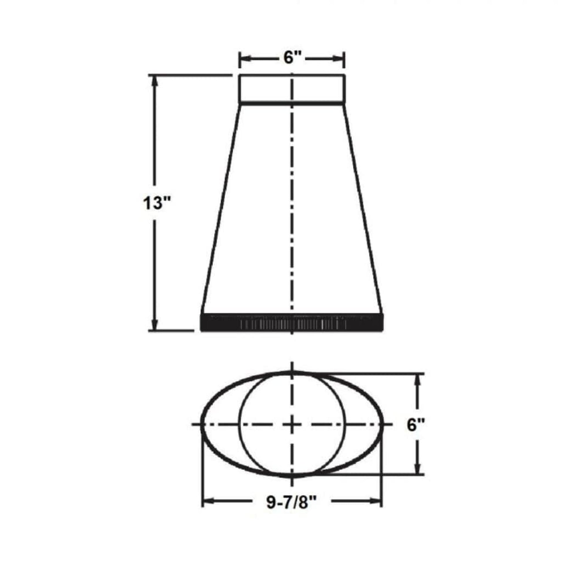 Vermont Castings Oval to 6" Round Wood Stove Adapter (Required for Defiant Stove)