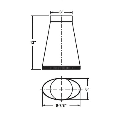 Vermont Castings Oval to 6" Round Wood Stove Adapter (Required for Defiant Stove)