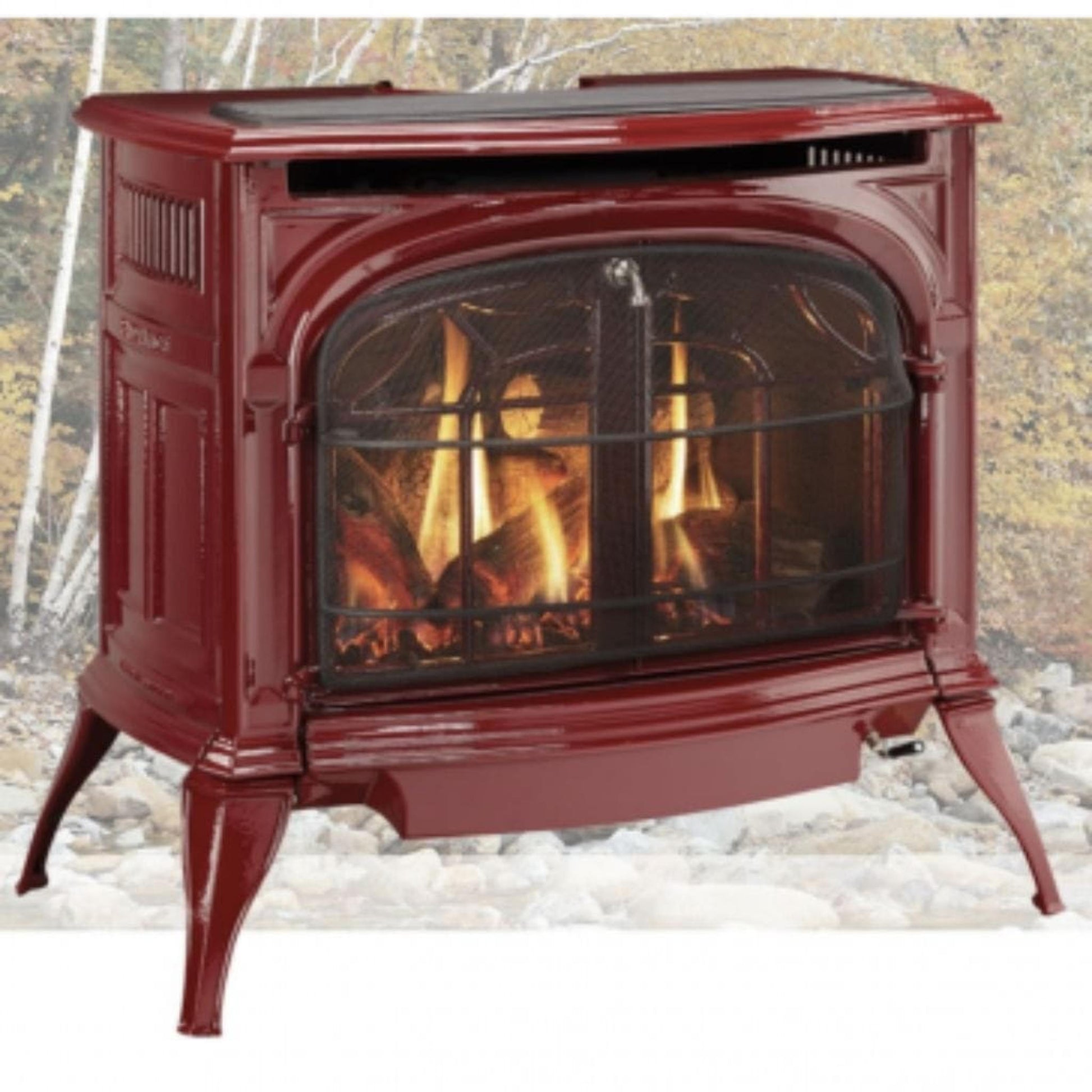 Vermont Castings Radiance 31" Classic Black Direct Vent Natural Gas Stove With IntelliFire Touch Ignition System
