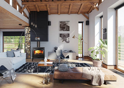 Sierra Flame by Amantii Lynwood W76 Cast Iron Freestanding Wood Burning Stove