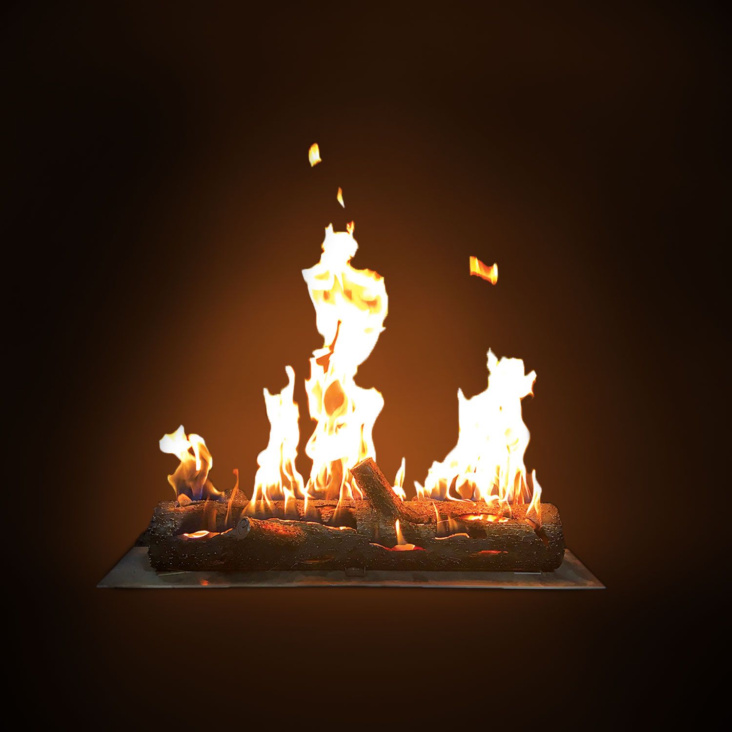 Warming Trends 32" Firestorm Steel Log With Natural Gas Crossfire Brass Burner
