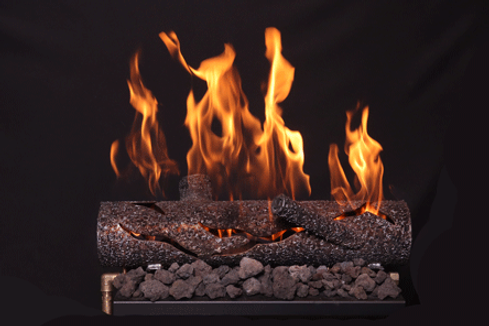 Warming Trends 32" Firestorm Steel Log With Natural Gas Crossfire Brass Burner