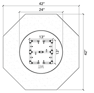 Warming Trends 42" Natural Gas Octagonal Ready-To-Finish Kit With CFB120 Original Brass Burner
