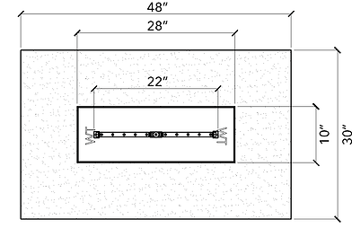 Warming Trends 48" Natural Gas Rectangular Ready-To-Finish Kit With CFBL110 Linear Brass Burner