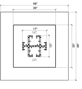 Warming Trends 48" Square Ready-To-Finish Kit With U180 Crossfire Brass Burner