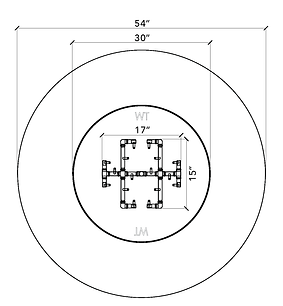 Warming Trends 54" Natural Gas Circular Ready-To-Finish Kit With CFB180 Original Brass Burner